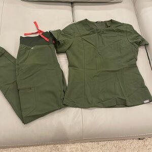 Figs Olive Green Scrub Set